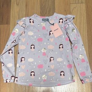 Kids Printed Long Sleeve Top - Purple and Pink
